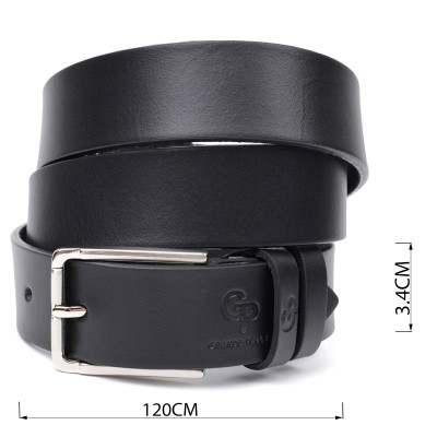 Ремінь Grande Pelle Брючний з натуральної шкіри Чорний (11676) Вінниця - фото 5