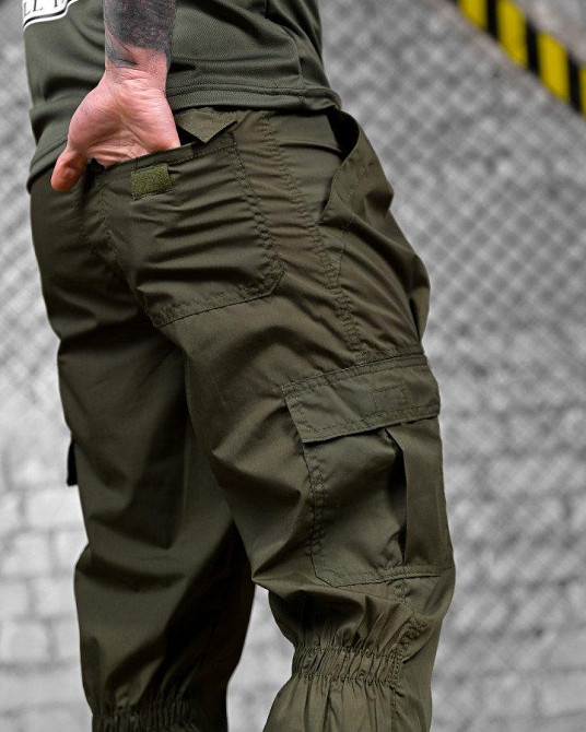 Летние тактические мужские штаны джогеры карго олива Одесса - изображение 11