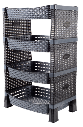 Етажерка 4-х ярусна Violet House 0761 Роттанг Эко Grey (7048611) Київ