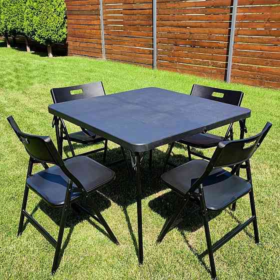 Набір мебелів складний мебелі(Стіл і 4 стільця), Чорний (з сумкою) SW-00001541 Дніпро