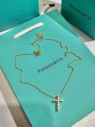 Хрестик Тіффані позолота 18К Гравірування Tiffany Одеса