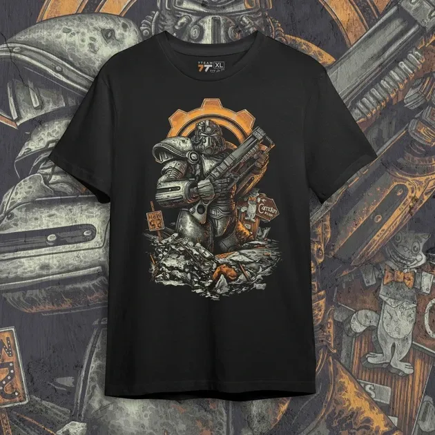 Футболка чоловіча з  принтом Fallout Brothers of Steel Розмір 48 Дніпро - фото 1