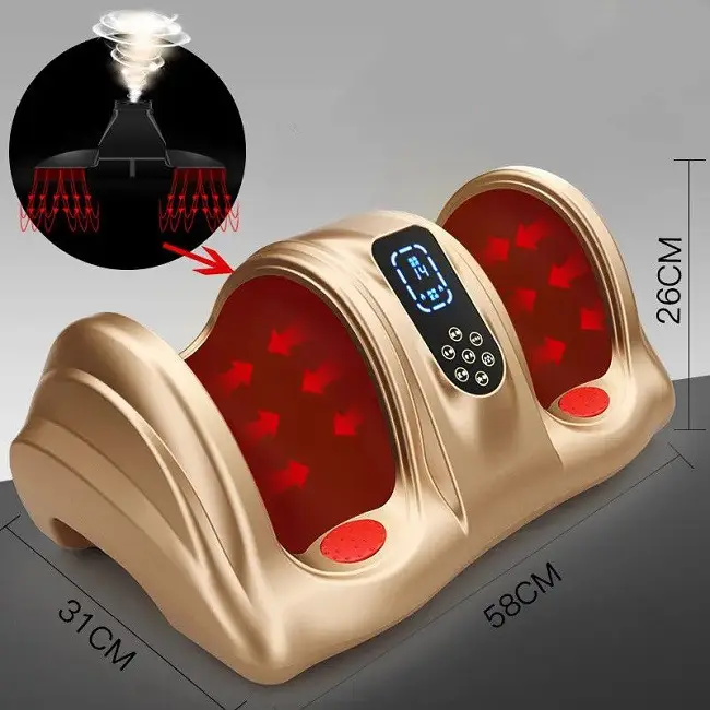 Массажер для ног (роликовый, компрессионный массаж, вибрация, прогрев) Benbo АМ-04 Золотистый Винница - изображение 4