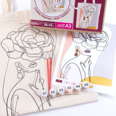 Набор для творчества Rosa Talent раскраска-экосумка, Floral Girl А3 38х42см (4823098541202) Винница - изображение 3