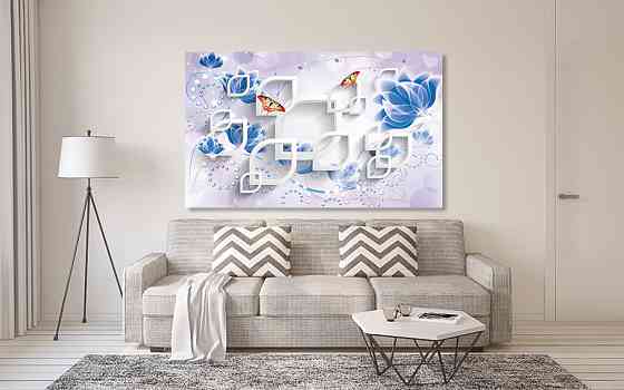 Картина полотно у вітальню / спальню    Абстракція метелики    MLP_261 ( 60х30см ) Київ