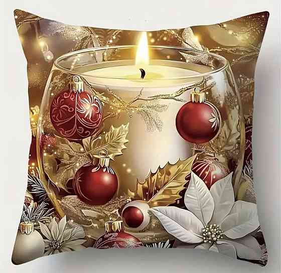 Наволочка на подушку новорічна Новий Рік Різдво №4 Смела