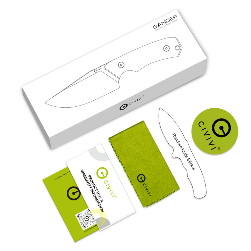 Ніж фіксований тактичний Civivi Gander, (9.2 см) 14C28N / Micarta чорний Київ - фото 10