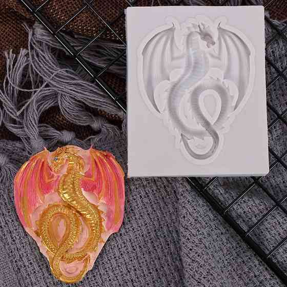 Молд силиконовый Дракон 51 на 62 мм серый Киев