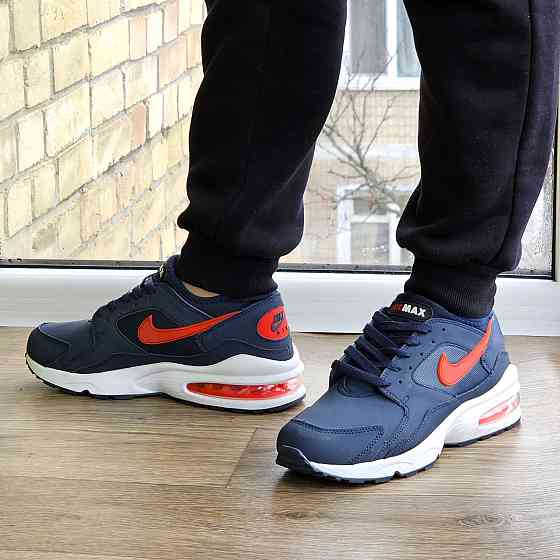 Чоловічі Сині Кросівки Nike Air Max 93 Шкіряні Найк (розміри: 41,42,43,44,45) Відео Огляд Дніпро