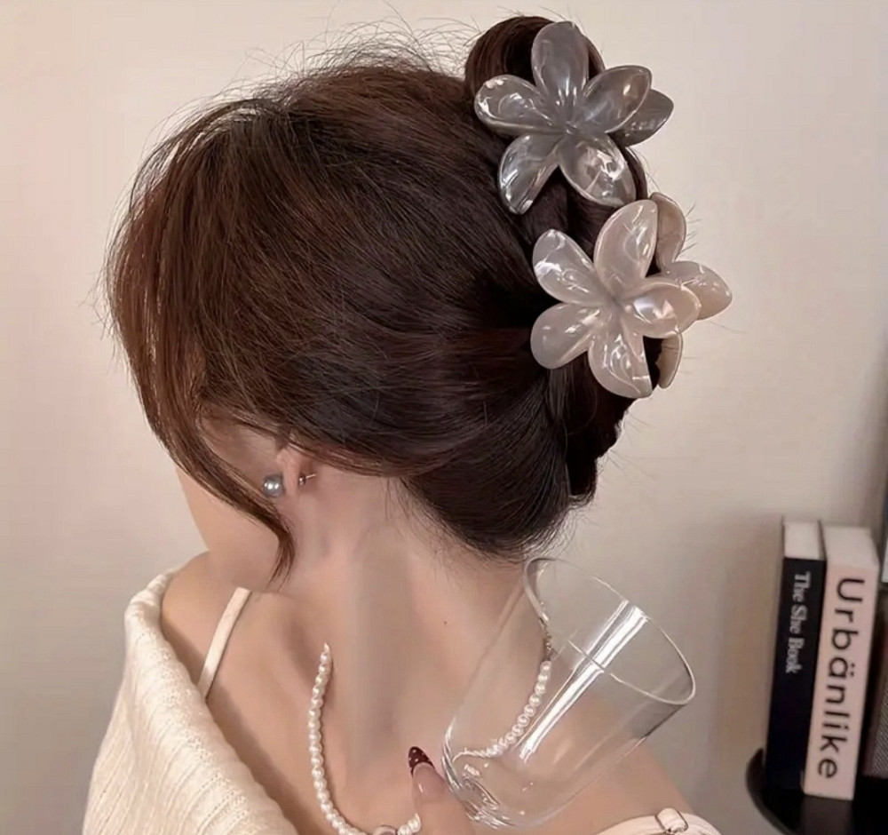 Заколка-крабік квітка Білий Смела - изображение 4