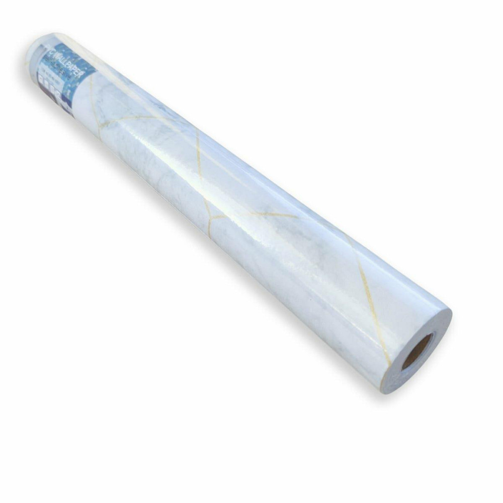 Самоклеющаяся пленка 0,45х10м х 0,07мм Серый мрамор золотые соты SW-00001212 Днепр - изображение 3