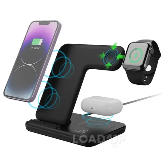 Безпровідна зарядка телефону 15W 3 в 1 Луцьк