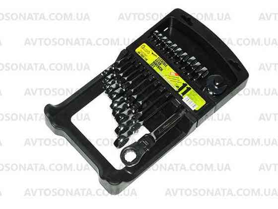 Набір ключів ріжково-тріскаткових 11шт з карданом 8-19 мм. ALLOID НК-2081-11K (наб.) Вінниця