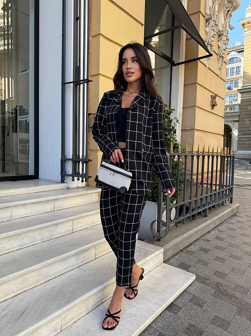 Жіночий стильний діловий костюм із костюма Чорний, 44 Одеса - фото 6