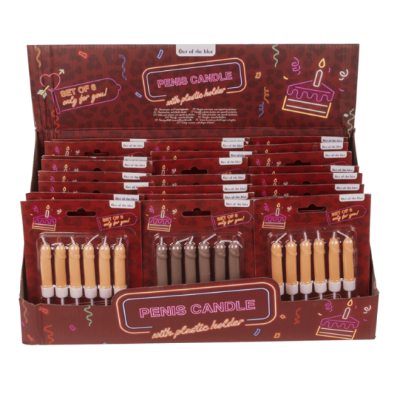 Свічки у вигляді пеніса Penis Candles Flesh, 6 шт. Sex Aura Київ