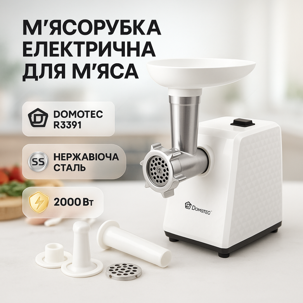 Лучшие электромясорубки для дома Domotec R3391 2000Вт, Мощная качественная электромясорубка RC-62 Львов - изображение 17