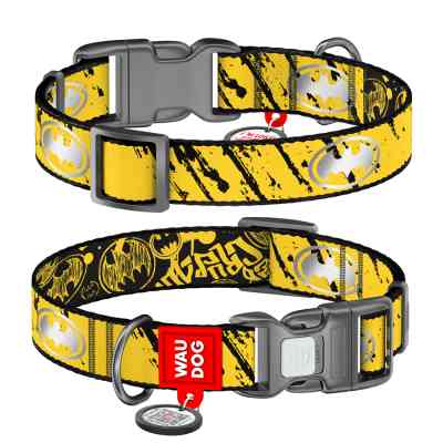 Ошейник для животных WAUDOG Nylon из QR паспорта "Тень Бэтмена", светоотражающий XL (283-1081) Винница
