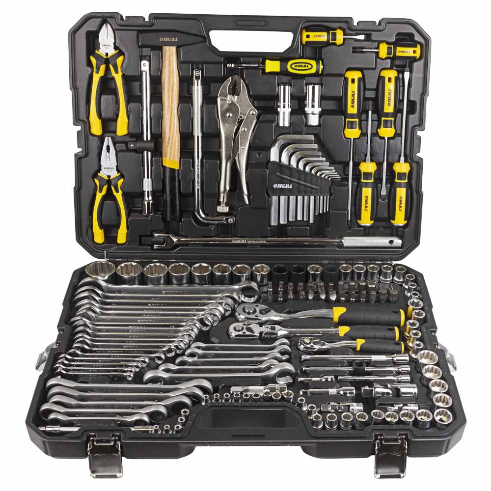 Sigma Набор насадок торцевых и биты, ключей, инструментов ¼" ⅜" ½" 148шт CrV SIGMA (6003801) Коломия - фото 5