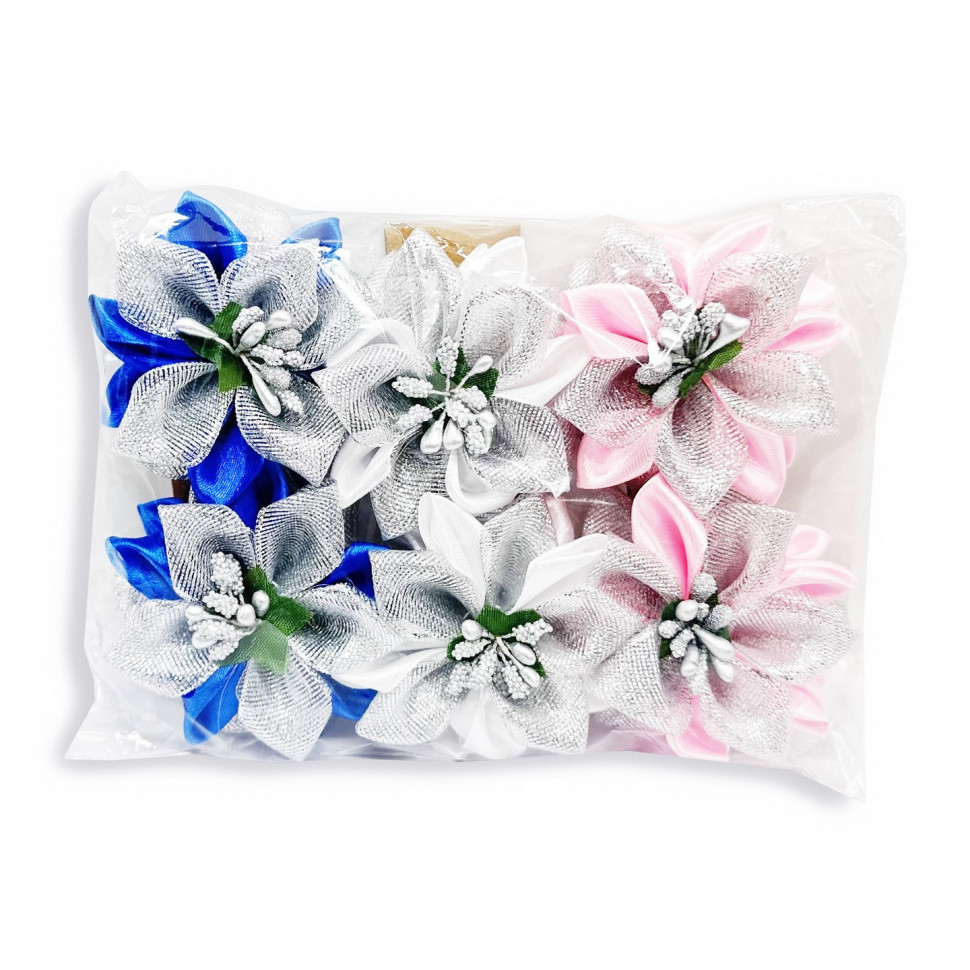 Набор резинок для волос 0108-344, 6 штук, с бантом-цветком Винница - изображение 3