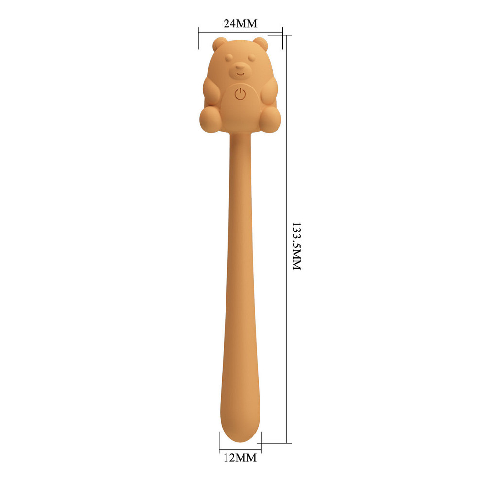 Міні-вібратор на паличці PRETTY LOVE Cute Bear гнучкий, жовтий, 13.3 х 1.2 см Sex Aura Київ - фото 8