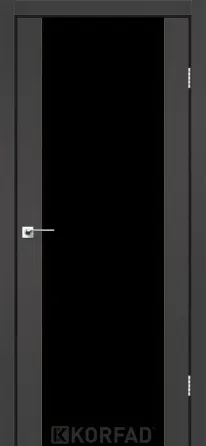 Міжкімнатні двері Корфад SANREMO SR-01 Super PET антрацит, triplex скло чорне 900х2000 мм Київ