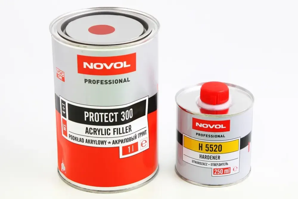 Грунт акриловый 4+1 Novol Protect 300 красный 1л + отвердитель H5520 0.25л Винница - изображение 1