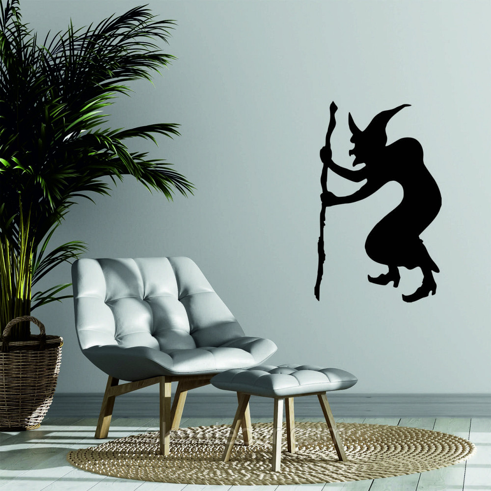 Декоративное настенное Панно «Ведьма», Декор на стену 70*44 см, Черный Киев - изображение 3