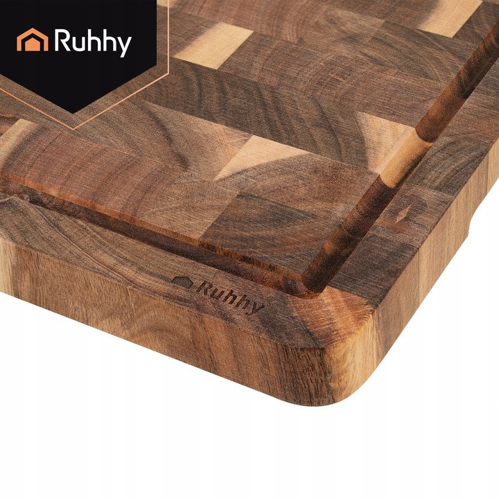 Кухонная разделочная доска из дерева акации с бортиками Ruhhy (26924) Нововолынск - изображение 2