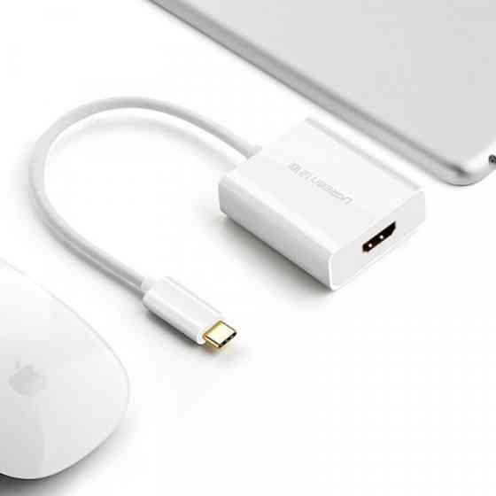 Перехідник USB 2.0 Type-C --> HDMI V1.4b білий Ugreen (40273) Киев