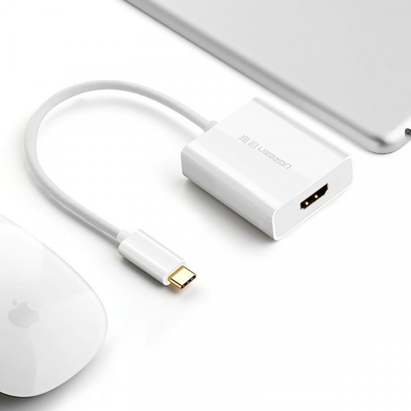 Перехідник USB 2.0 Type-C --> HDMI V1.4b білий Ugreen (40273) Київ - фото 3