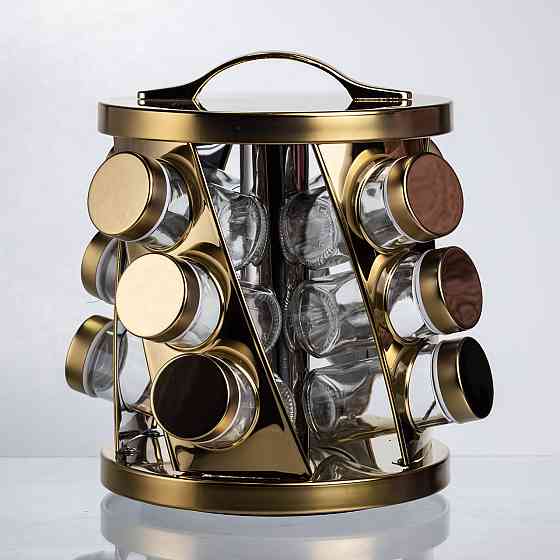 Карусель для спецій 12 баночок по 100 мл, золото HP-1369 Коломия