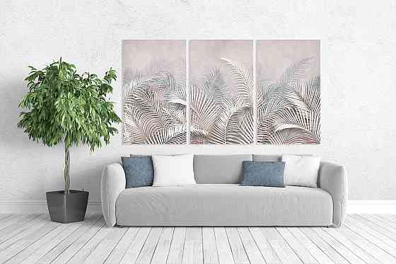 Модульна картина у вітальню/ спальню    Листя папороті    ART-065_3A Київ