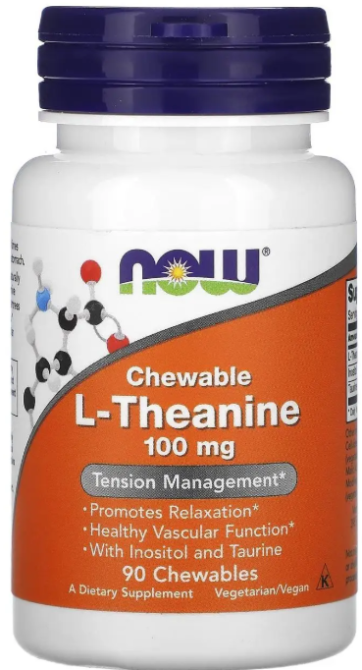 L-теанин жевательный Now Foods Chewable L-Theanine 90 жев таб Киев - изображение 1