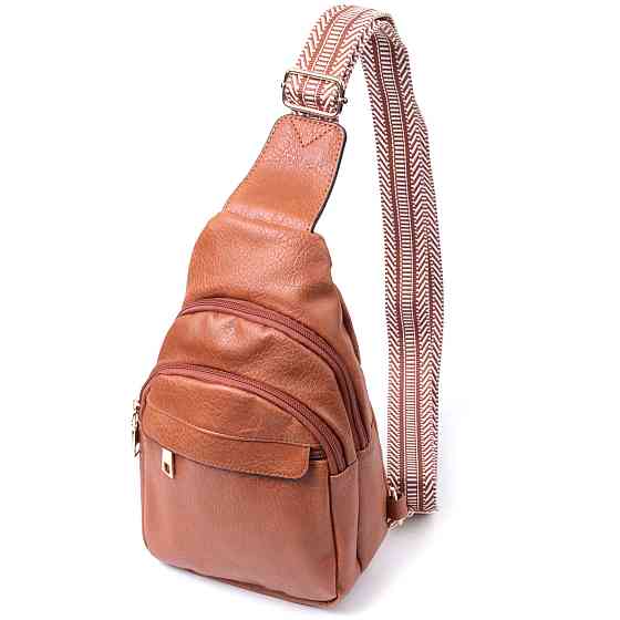 Практична жіноча сумка через плече з отвором для навушників з екошкіри Рудий (Vintage) Київ