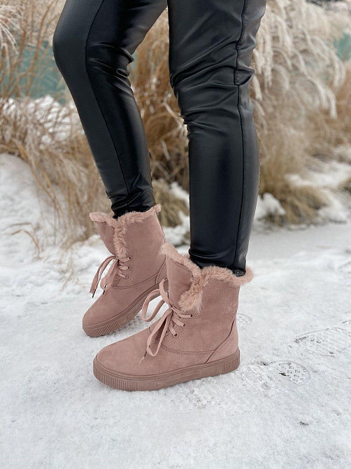 Violeta Женские черевики Violeta пудра эко-замша высота 16.5см подошва 2.5см размер 36-39 (1136 Коломыя - изображение 7