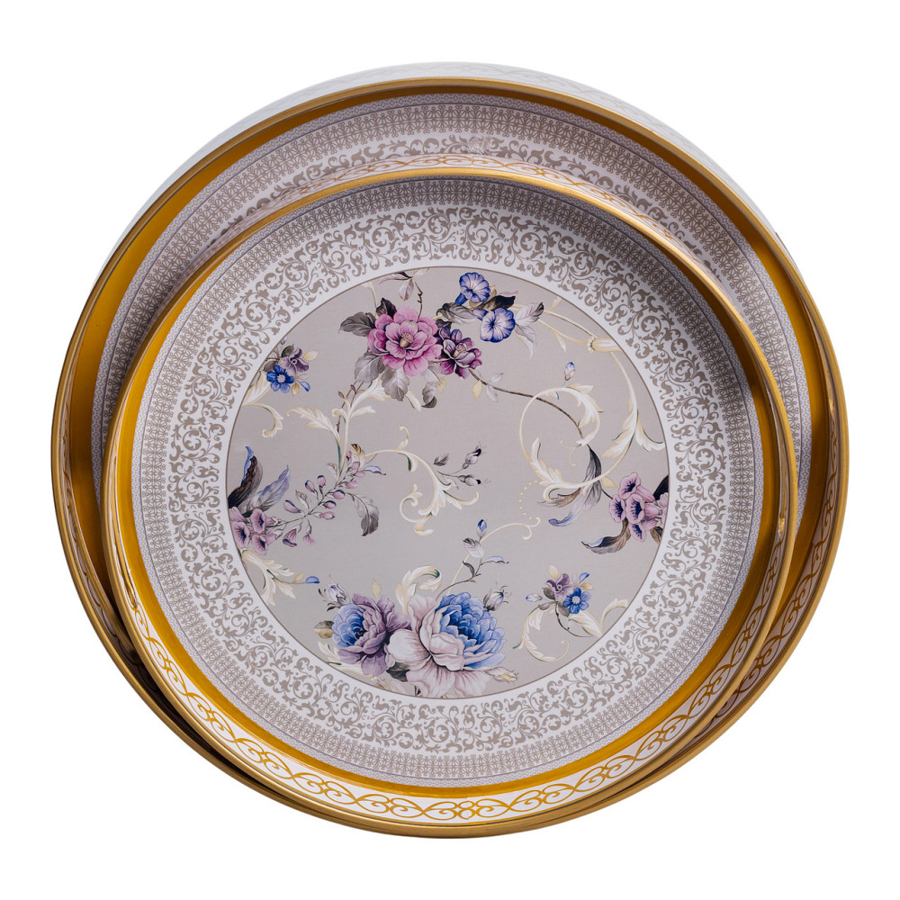 Yiwu Набір круглих підносів для подачі їжі 2 (шт) Ø32.5 / 37 (см) гарні декоративні таці для ку Коломия - фото 1