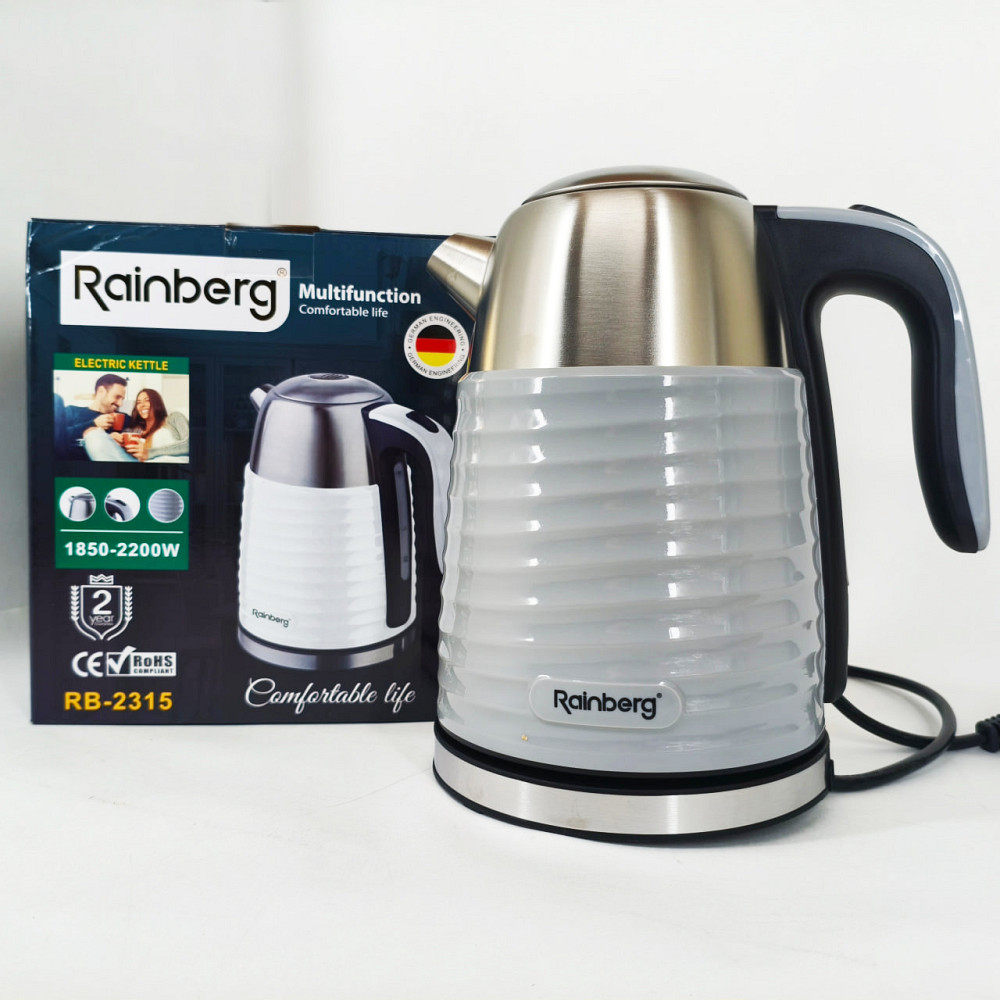 Електрочайник з автоматичним вимкненням при закипанні Rainberg, Тихий чайник, Чайник для дому зручний EU-85 Івано-Франківськ - фото 4