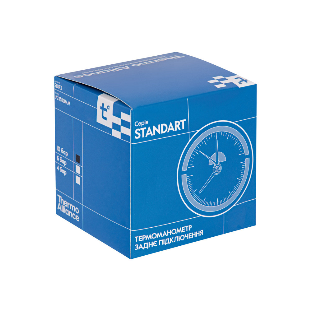 Термоманометр Thermo Alliance Standart 80 мм 1/2", заднє під'єднання SD17310B Київ - фото 19