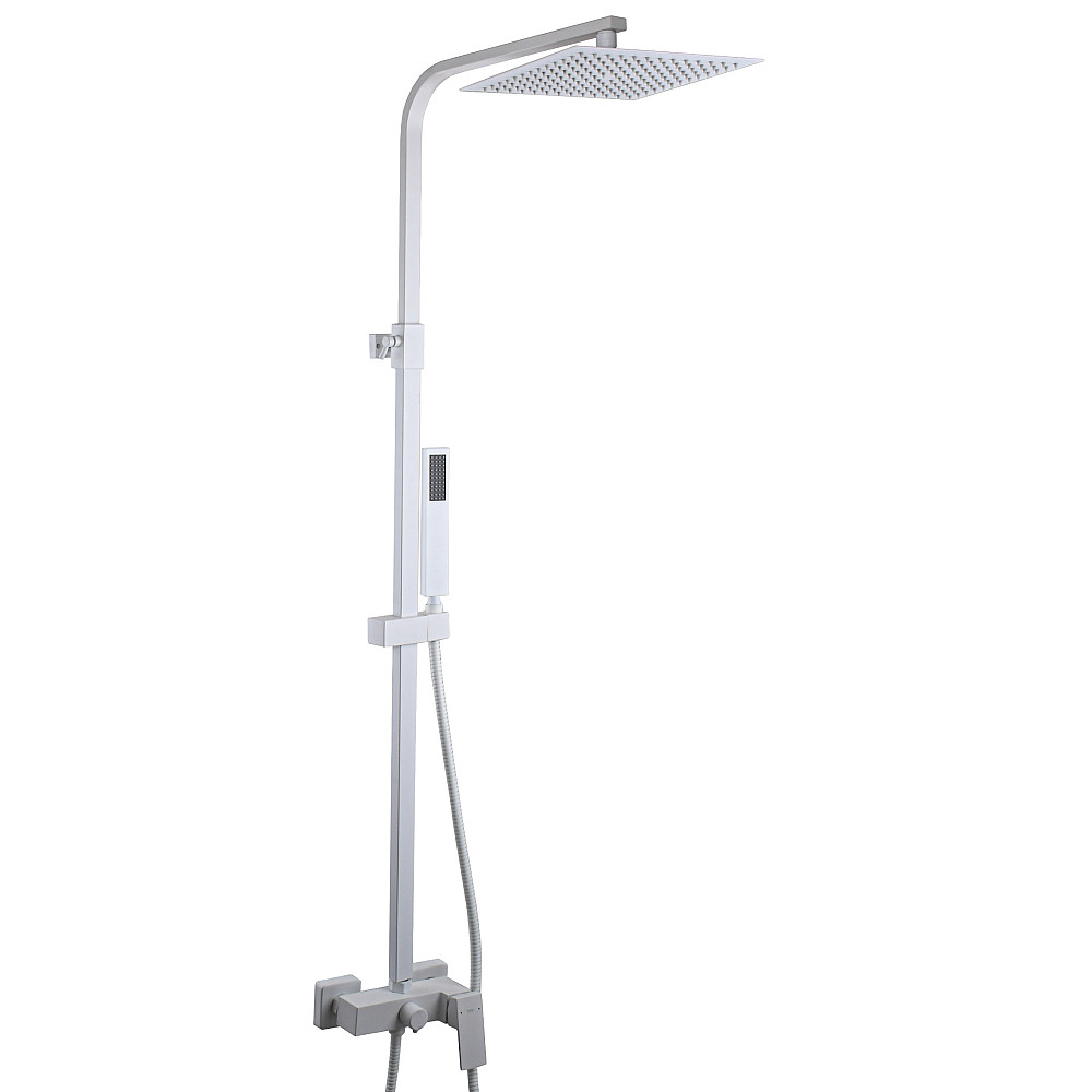 Душова система TOPAZ ODISS TO 18802-H66-WW без вилива, квадратна штанга БІЛА матова  Н-130см Луцьк - фото 1