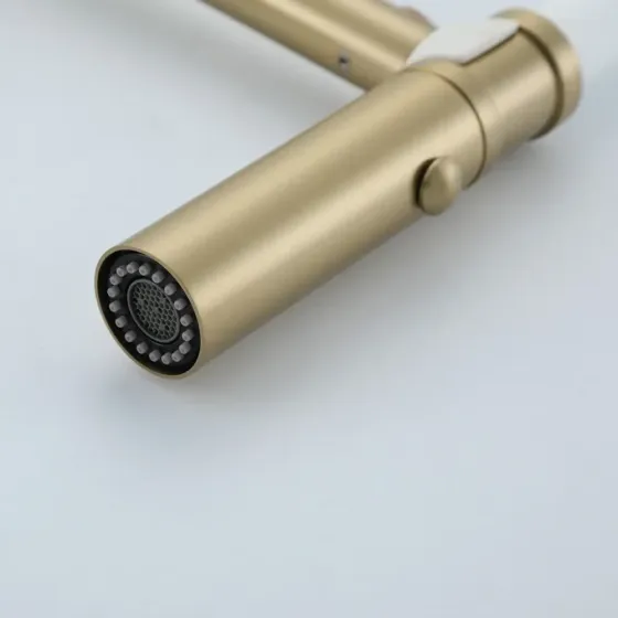 Смеситель для кухни с гибким изливом GAPPO G4098-23 золото сатин/белый Киев