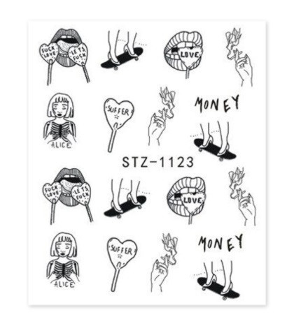 Наклейки на ногти черного цвета - размер наклейки 6*5см, инструкция по применению есть в описании Киев - изображение 1