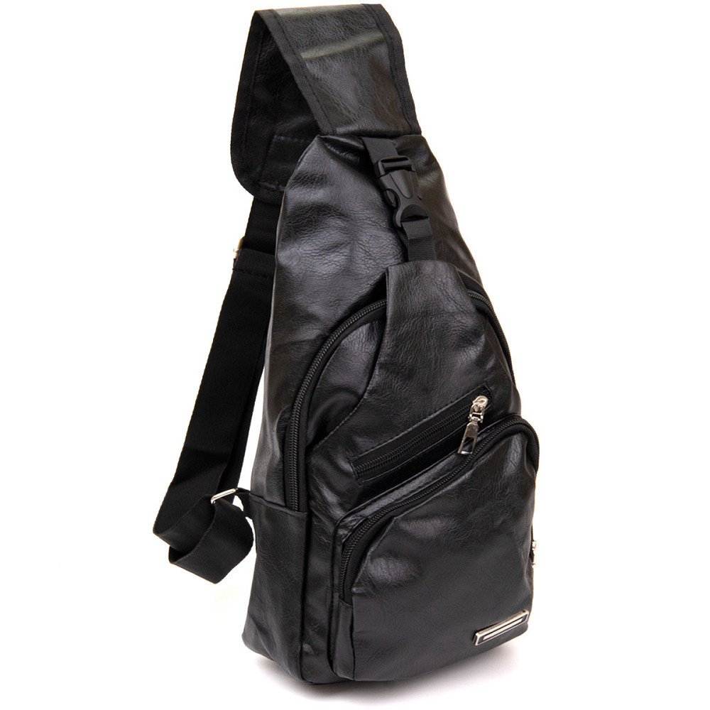 Сумка кросс боди с эмблемой из кожзама Черная (Vintage) Киев - изображение 5