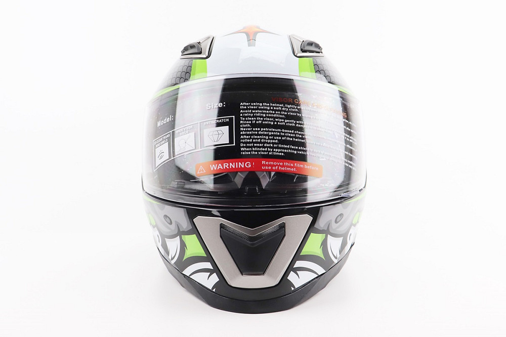 Шолом інтеграл, закритий BLD-M62 S (55-56см), СІРИЙ/НЕОНОВО-ЗЕЛЕНИЙ "T-Rex" Київ - фото 4