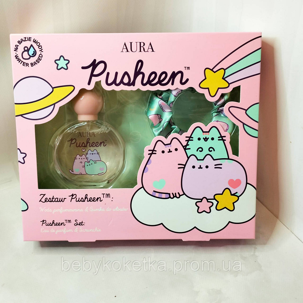 Набір дитяча парфумерія та гумка для волосся AURA Pusheent - Pink Essence. Львів - фото 1