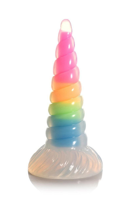 Фентезійний фалоімітатор Creature Cocks Luminescent Rainbow Silicone Dildo, світиться в темряві, 19,6 см Sex Aura Київ - фото 1
