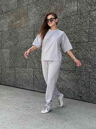 Спортивный костюм женский футболка и штаны джогеры Серый XS-S Харьков