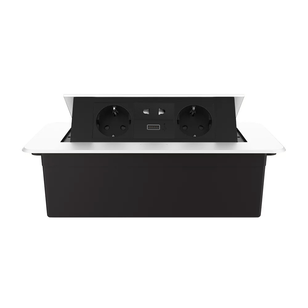 LIVOLO Меблева розетка потрійна LIVOLO біла, вбудована у стільницю, з USB 10 Вт, універсальною Коломия - фото 4