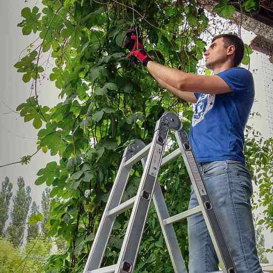 Драбина багатоцільова алюмінієва 4×3 щаблі 3.56м FLORA (5031314) Київ