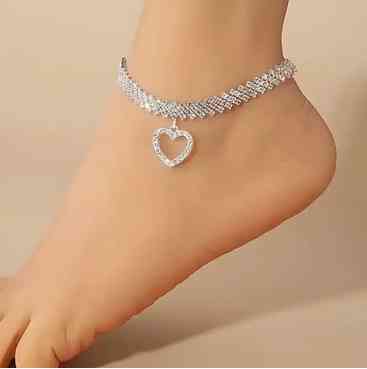 Браслет на ногу модний Сердечко Київ