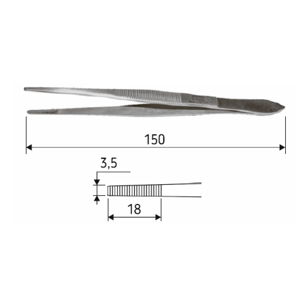Пінцет анатомічний Stille, довжина 15 см, J-16-072 Дніпро - фото 2